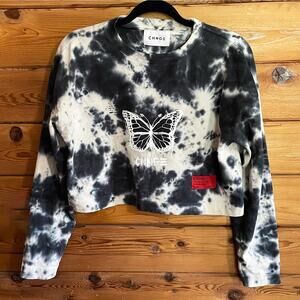 CHNGE butterfly, tie-dye Cropped long sleeve shirt XS
